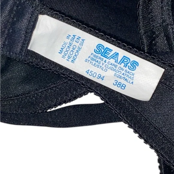 Sears Black Satin Lace Bra - Picture 5 of 6